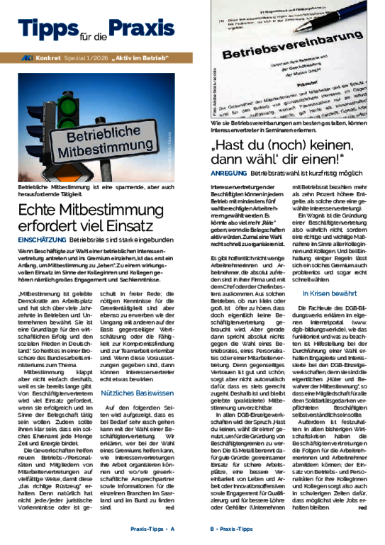 AK-Konkret Spezial "Tipps für die Praxis" AK-Konkret Spezial "Tipps für die Praxis" - Beilage AK-Konkret Heft 1, Februar 2026