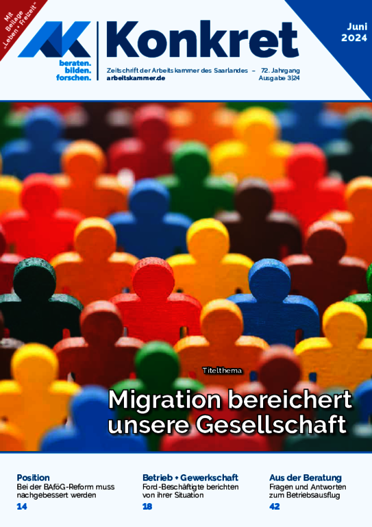 Titelthema: Migration bereichert unsere Gesellschaft - Heft 3, Juni 2024 (barrierefrei)