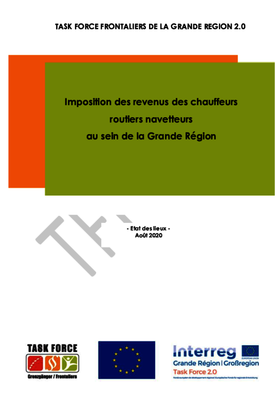 Imposition des revenus des chauffeurs routiers navetteurs au sein de la Grande Région  - (08/2020)