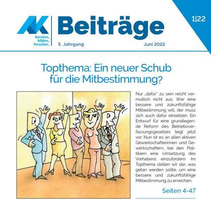 Titelblatt der Ausgabe AK-Beiträge zum Thema Mitbestimmung