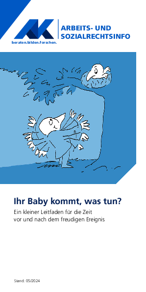 Baby kommt, was tun? Kleiner Leitfaden für die Zeit vor und nach dem Ereignis - Arbeits- und Sozialrechtsinfo, 05/2024
(barrierefreies PDF)