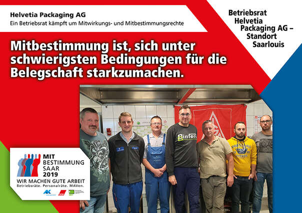 Ausstellerplakat Helventia Packaging AG: Ein Betriebsrat kämpft um Mitwirkungs- und Mitbestimmungsrechte