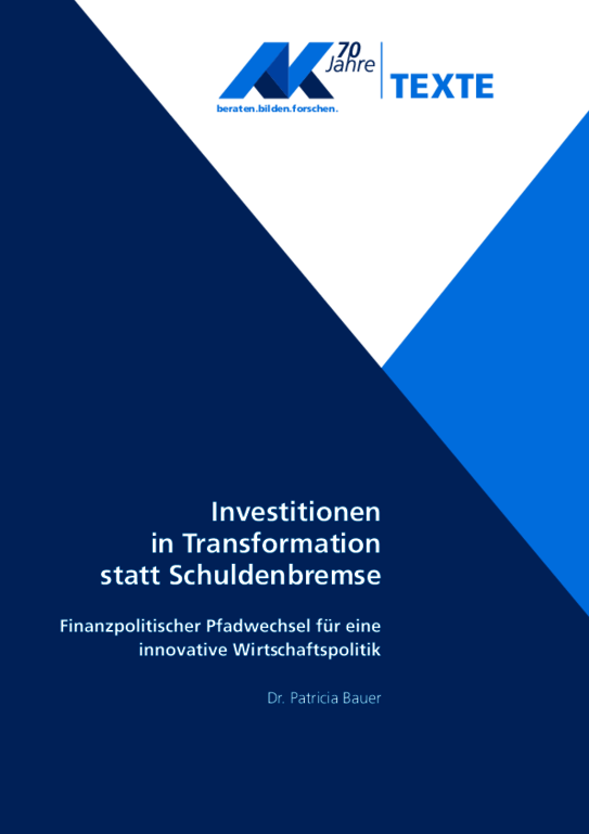 AK-Texte "Investitionen in Transformation statt in Schuldenbremse" (Juli 2021) - 