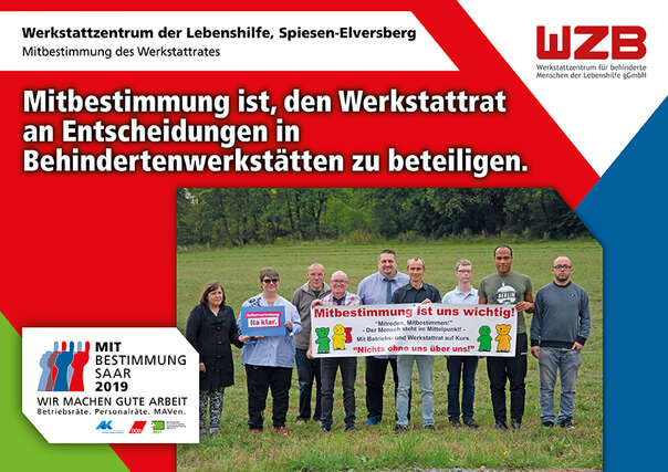 Ausstellerplakat des Werkstattzentrums Lebenshilfe: Mitbestimmung des Werkstattrates