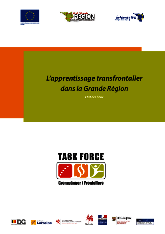 L'apprentissage transfrontalier dans la Grande Région - Etat des lieux  - (11/2012)