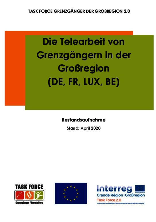 Die Telearbeit von Grenzgängern in der Großregion - April 2020